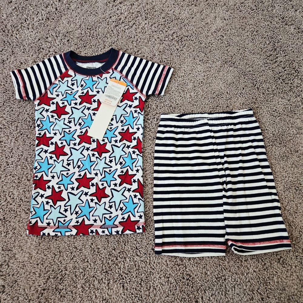 Gymboree Pajama Set Kids Size 5 Blue Red White NEW Star Stripes Patriotic Cotton